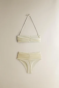 GATHERED BEACH BANDEAU BIKINI TOP