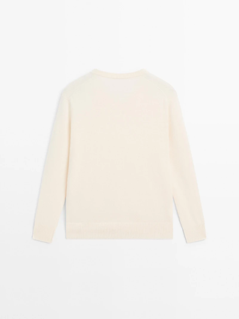 Knit 100% cashmere V-neck sweater