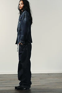TRF HIGH WAIST STRAIGHT LEG JEANS WITH LOOP