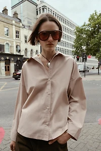 POPLIN BUTTON SHIRT
