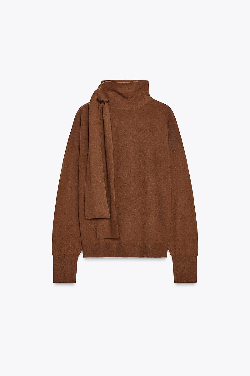 FINE KNIT TIE SWEATER