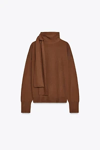 FINE KNIT TIE SWEATER
