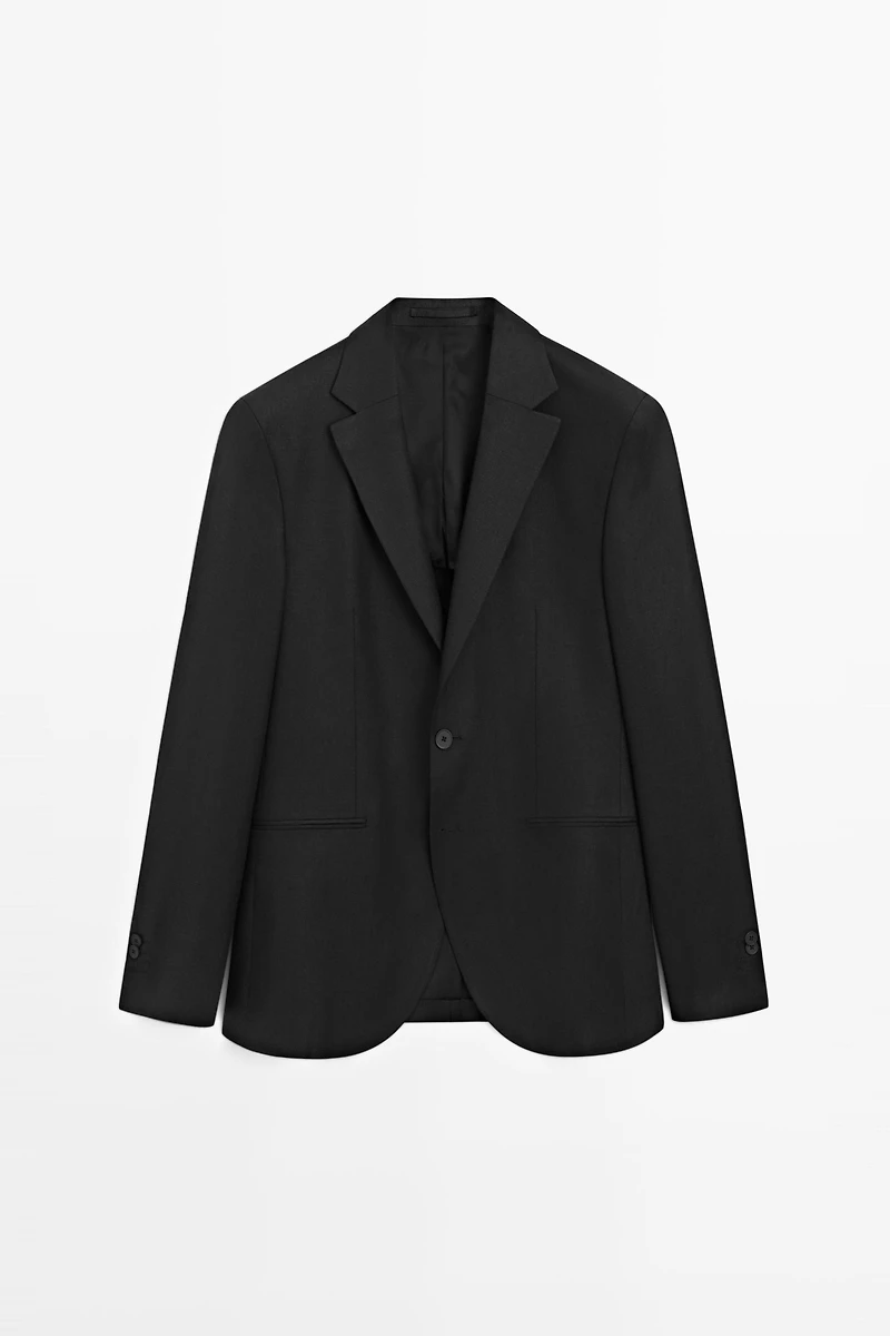 Tailored fit 100% linen suit blazer