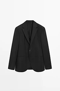 Tailored fit 100% linen suit blazer