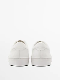 Split suede trainers