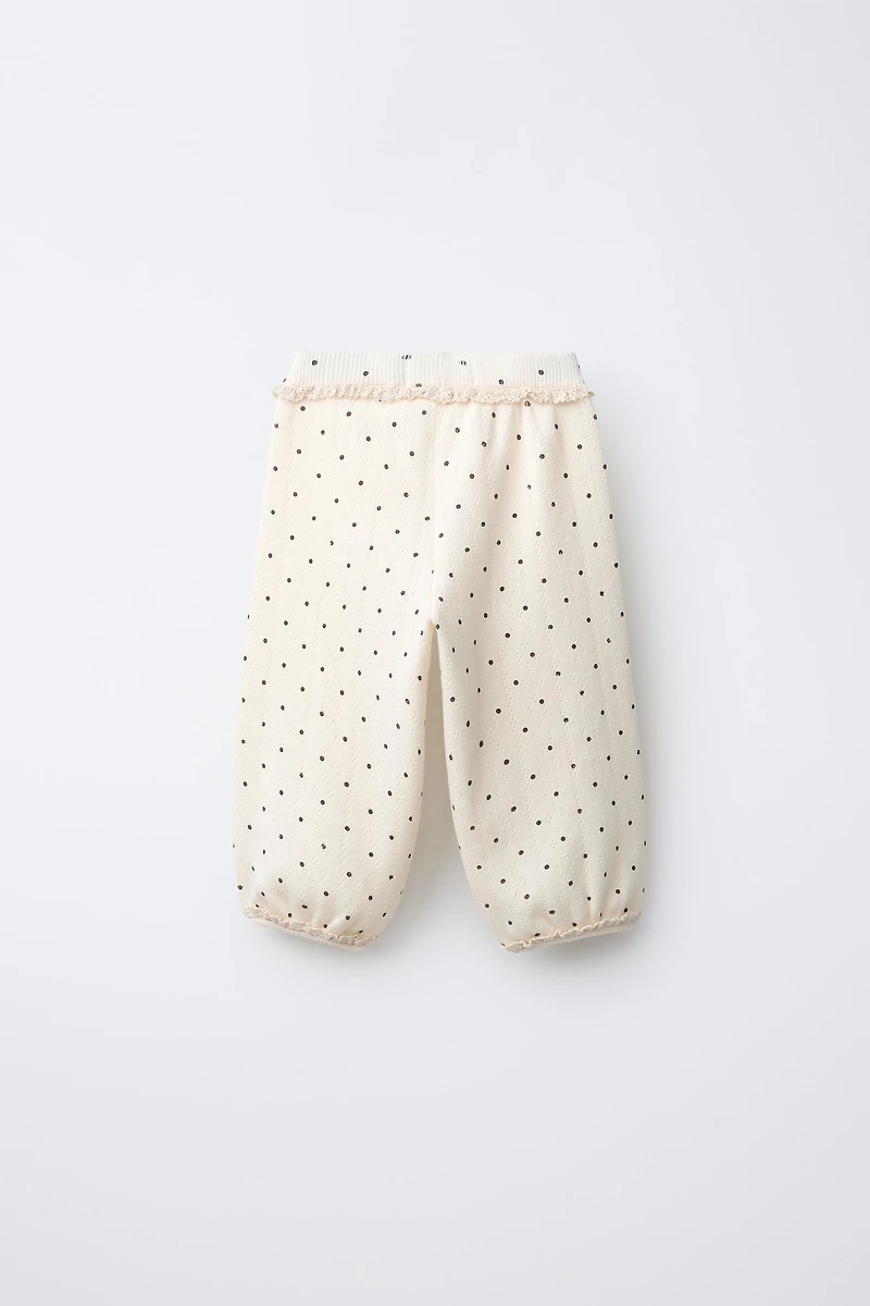 POLKA DOT KNIT PANTS