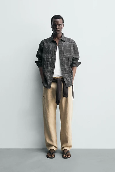PLAID LINEN - COTTON SHIRT