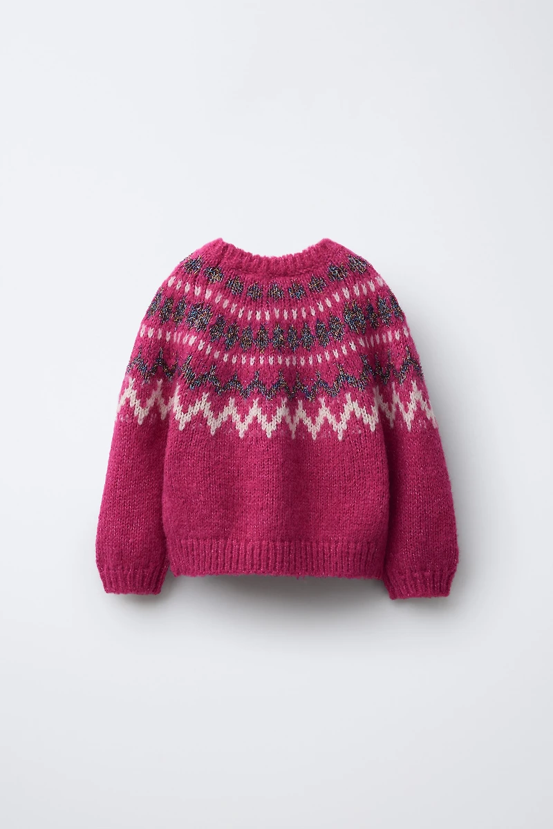SHINY JACQUARD KNIT JUMPER