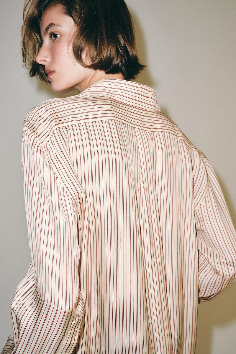CHEMISE À RAYURES EN SOIE ZW COLLECTION