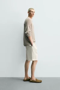 BERMUDA RELAXED FIT À PINCES AVEC CEINTURE