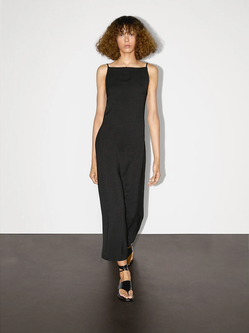 Long dress with rhinestone detail