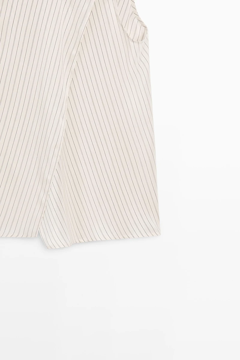 STUDIO flowing striped wrap top