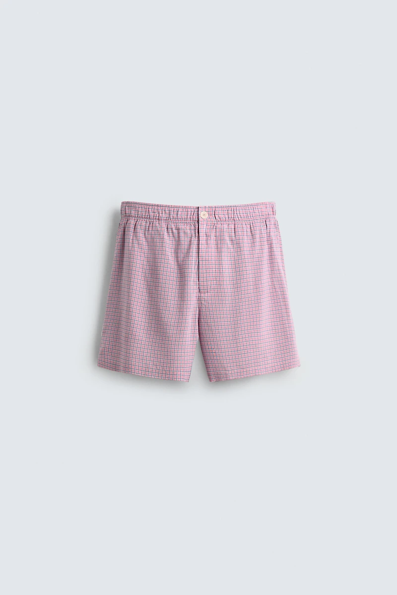 SHORT FLUIDE À CARREAUX