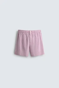 SHORT FLUIDE À CARREAUX