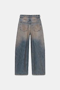 TRF FOLDED WAIST MID-RISE JEANS