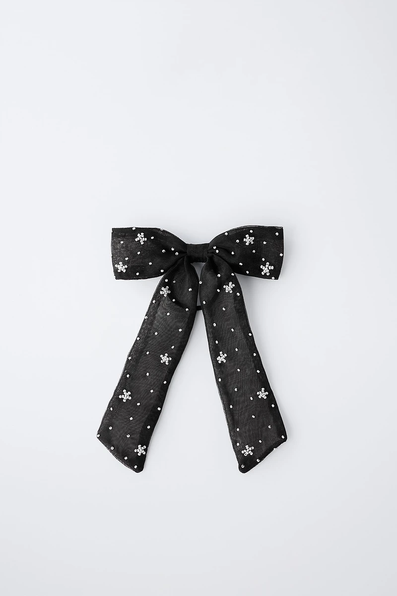 CHOUCHOU À NŒUD EN ORGANZA ET FANTAISIE