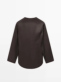 Blouse satinée décolleté fantaisie - LIMITED