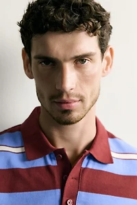 REGULAR FIT STRIPED PIQUÉ POLO
