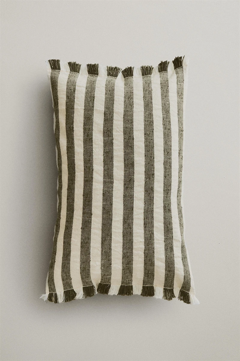 STRIPED THROW PILLOW COVER