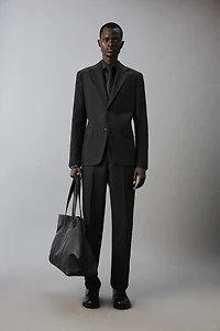 PLAID TEXTURED SUIT PANTS
