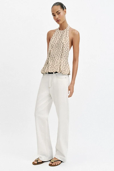 POLKA DOT BALLOON TOP WITH LINEN