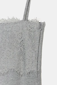 COMBINATION LACE MINI DRESS