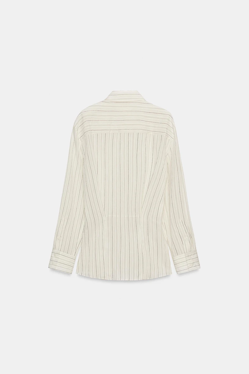 CHEMISE À RAYURES ET PLIS ZW COLLECTION ÉDITION LIMITÉE