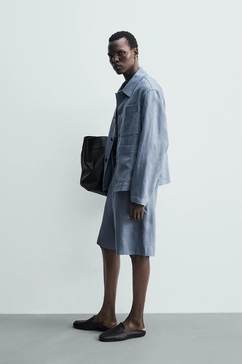 100% LINEN RELAXED FIT SHORTS