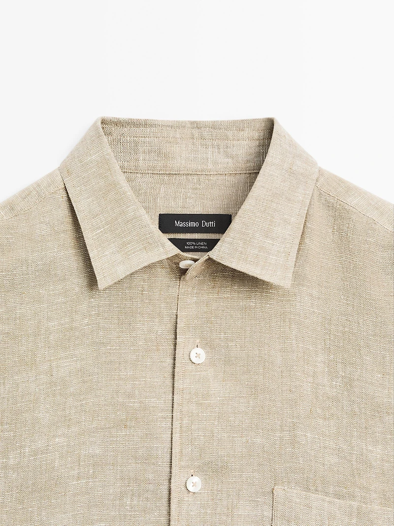 100% linen regular fit shirt