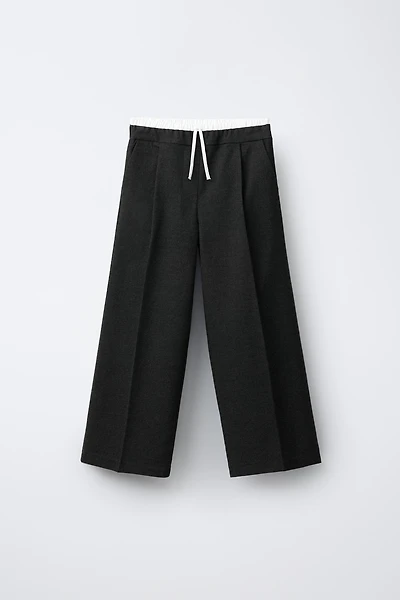 PANTS WITH CONTRASTING DOUBLE WAISTBAND