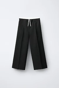 PANTS WITH CONTRASTING DOUBLE WAISTBAND