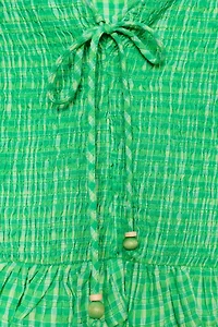 GINGHAM SMOCKED TOP