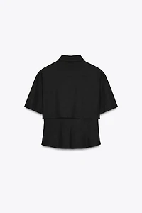 FITTED DOUBLE LAYER LINEN SHIRT