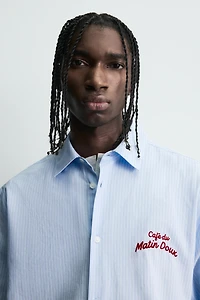 STRIPED GRAPHIC PRINT SHIRT