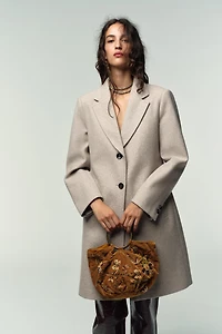 CORDUROY EMBROIDERED BUCKET BAG