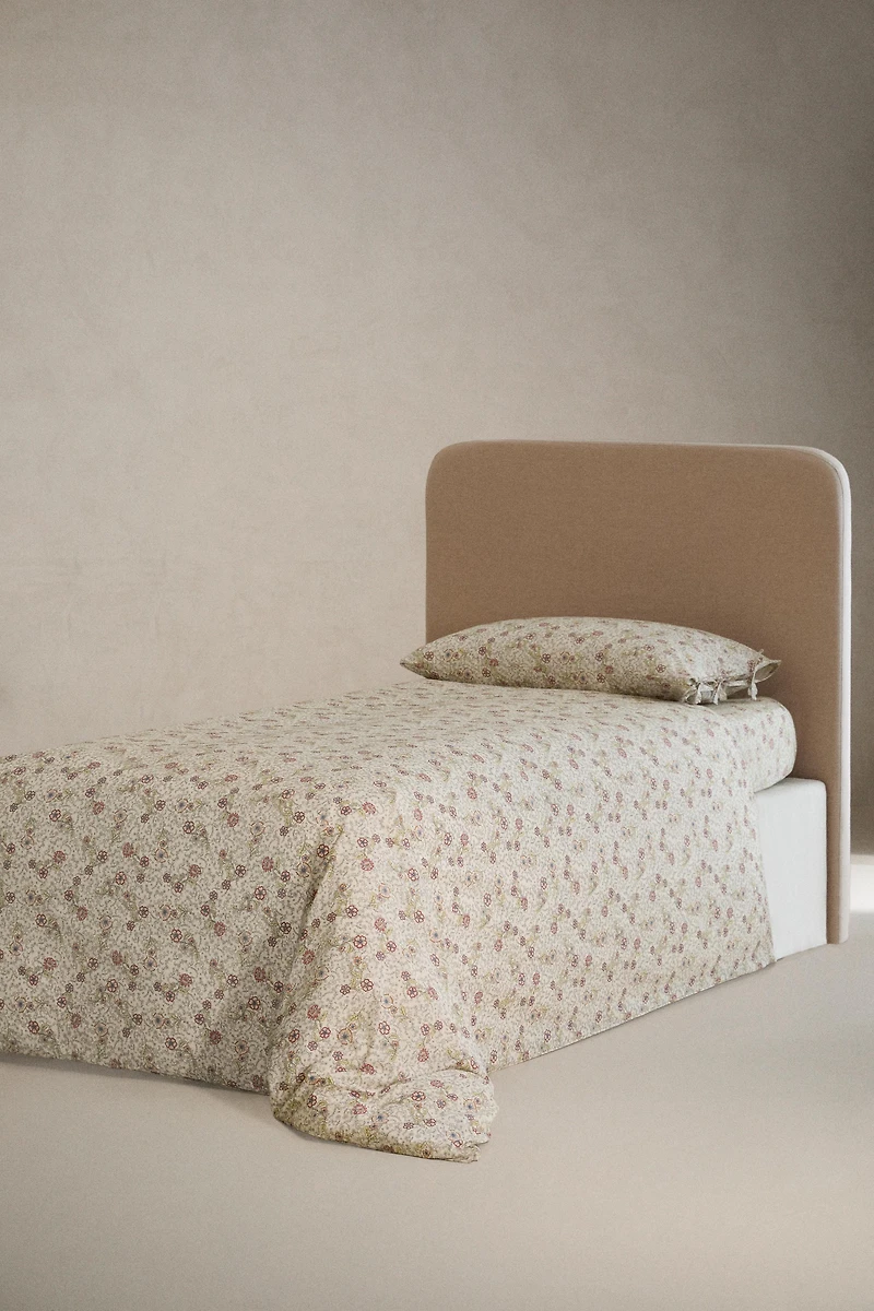 KIDS' FLORAL COTTON FITTED SHEET