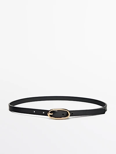 Ceinture en cuir avec boucle ovale