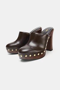 HIGH HEELED CLOG WITH STUDS