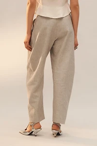 LIMITED EDITION LINEN BLEND STRIPED PANTS