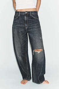 TRF MID-RISE BAGGY BALLOON JEANS