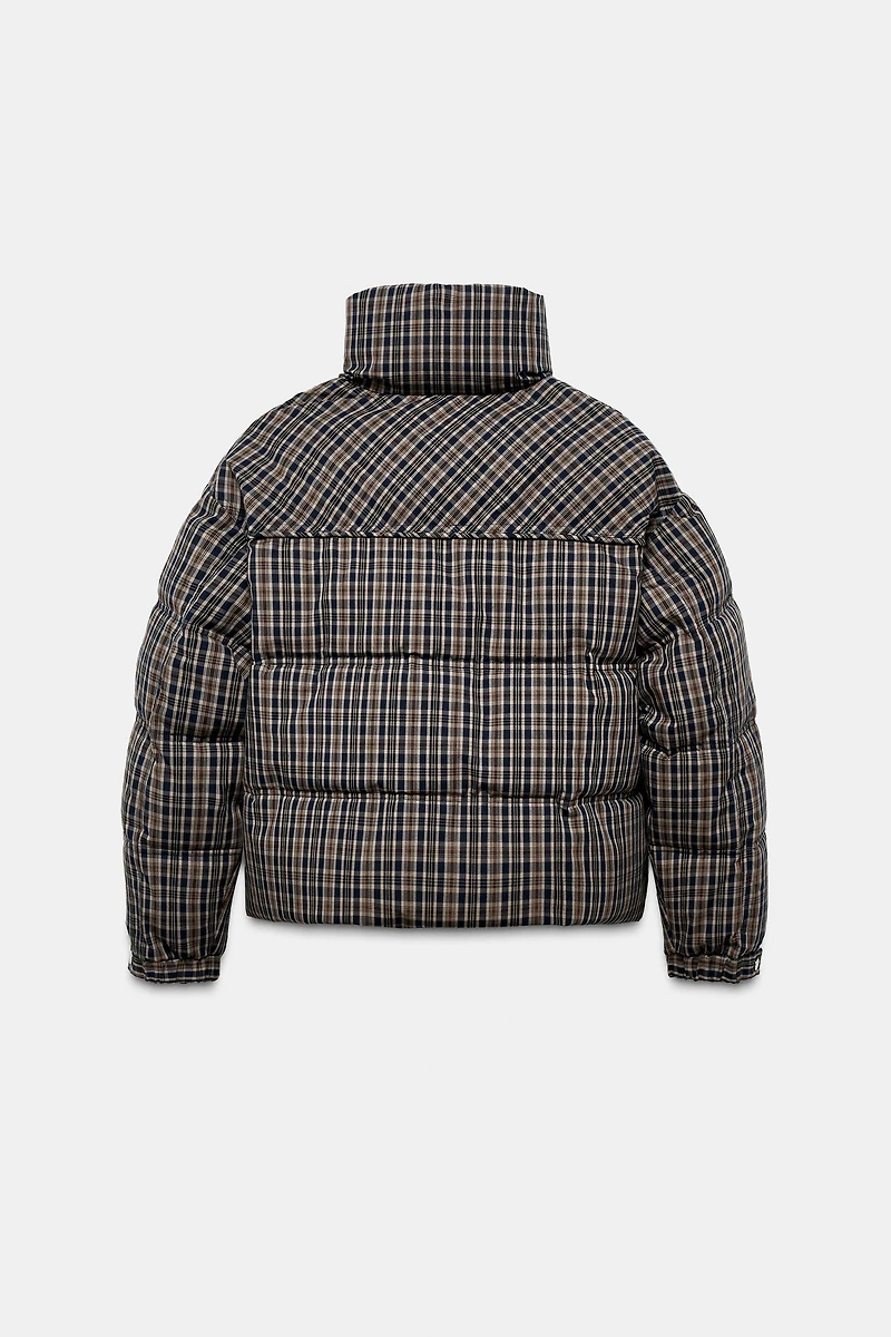 PLAID PUFFER ANORAK
