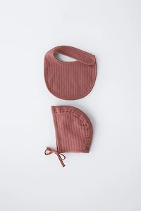 BONNET AND BIB SET