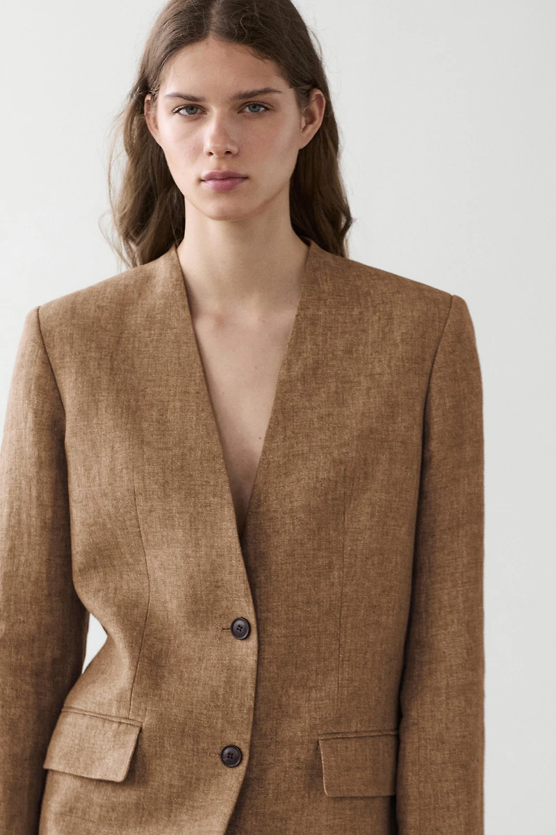 100% linen melange suit blazer