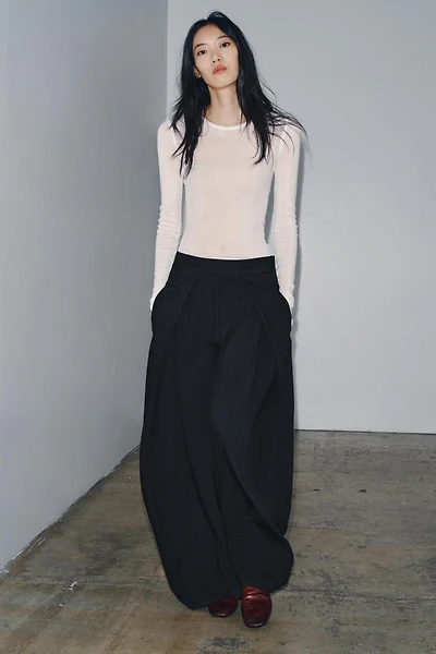 ZW COLLECTION PINSTRIPE PLEATED PANTS