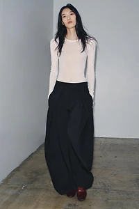 ZW COLLECTION PINSTRIPE PLEATED PANTS