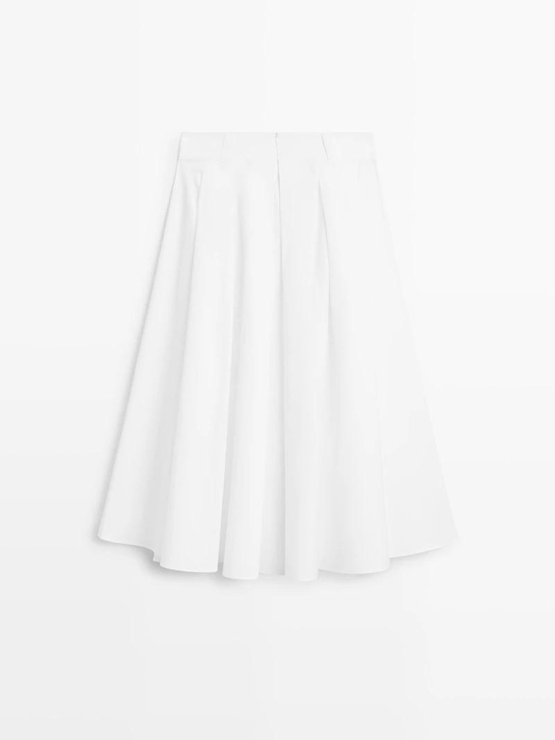 Midi skirt with belt loop details