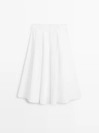Midi skirt with belt loop details