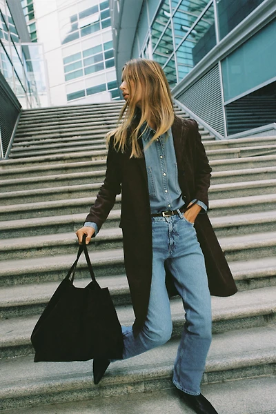 FAUX SUEDE TAILCOAT
