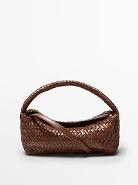 Braided nappa leather crossbody bag