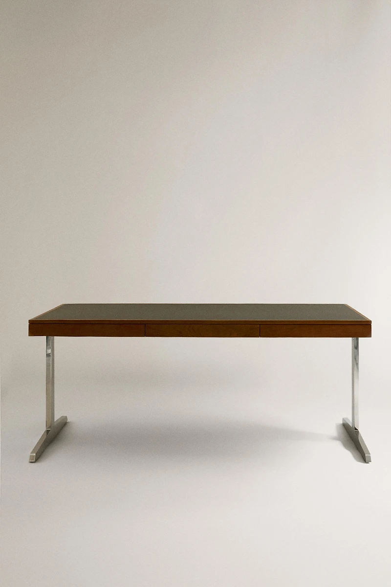 BUREAU BOIS PIEDS MÉTALLIQUES